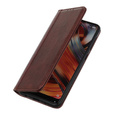 Obal na mobil pre Xiaomi Redmi Note 13 Pro 5G, Wallet Litchi Leather, hnedé