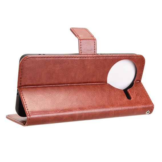Klapkové puzdro pre Xiaomi Poco F7 Ultra, Crazy Horse Wallet, hnedé