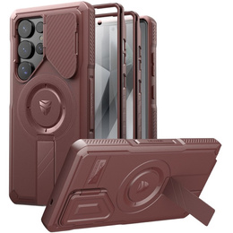 Obrnené puzdro pre Samsung Galaxy S25 Ultra, Dexnor CamProtect MagSafe, červené (dva rámčeky)