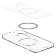 Puzdro MagSafe Spigen pre Samsung Galaxy S25+ Plus, Ultra Hybrid, transparentné / biele + tvrdené sklo 9H