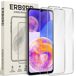 2x tvrdené sklo pre Samsung Galaxy A23 4G/5G, ERBORD 9H Hard Glass na displeji