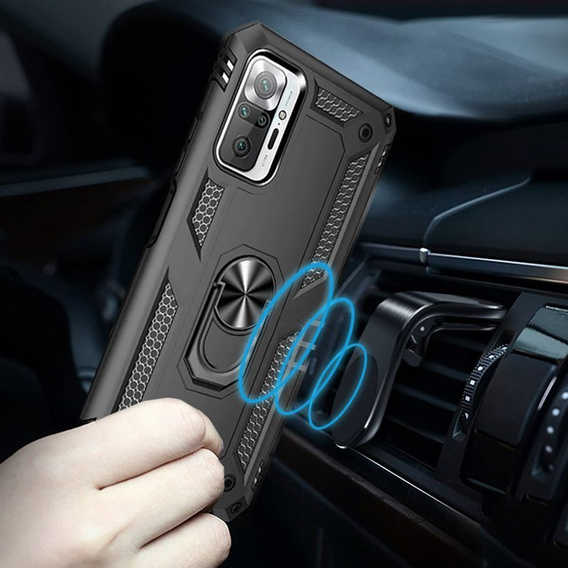 Pancierované obal na mobil pre Xiaomi Redmi Note 10 Pro, Nox Case Ring, čierne