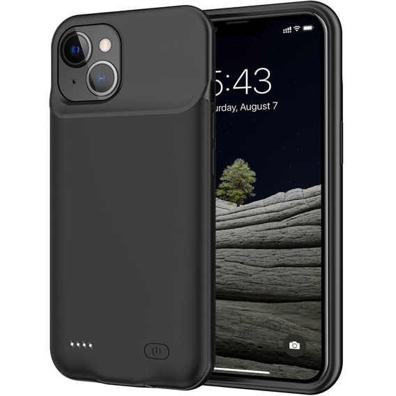 6500mAh batériové puzdro pre iPhone 13, čierne