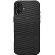 Puzdro Spigen pre iPhone 16, Liquid Air, čierne + tvrdené sklo 9H