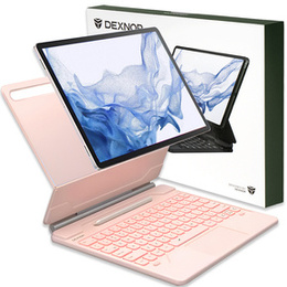 Puzdro s klávesnicou pre Samsung Galaxy Tab S7+ / S7 FE / S9+ / S8+ / S9 FE+ / S10+, Dexnor Magnetic Keyboard Touchpad, ružové