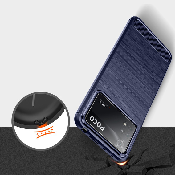 Obal na mobil pre Xiaomi Poco X4 Pro 5G, Carbon, modré