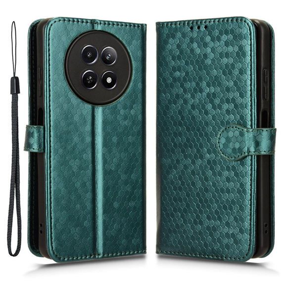 Flipové puzdro pre Realme 12, Wallet Rhombus, zelený