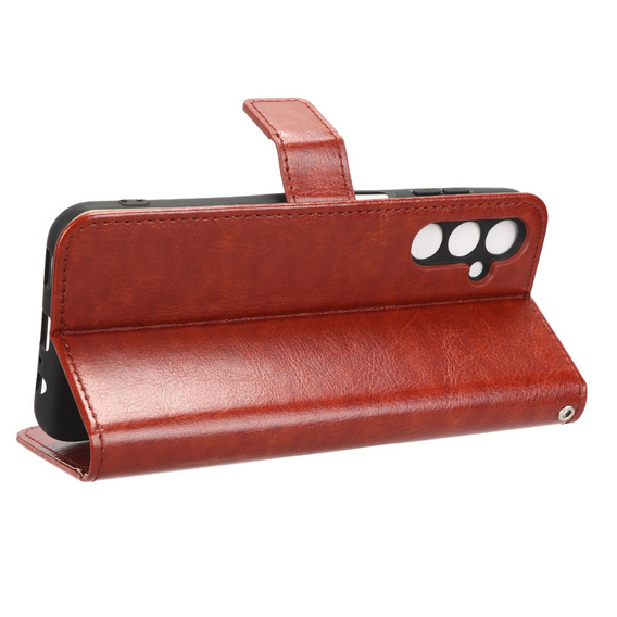 Klapkové puzdro pre Samsung Galaxy M34, Crazy Horse Wallet, hnedé