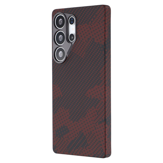 Puzdro pre Samsung Galaxy S25 Ultra, Aramid Fiber MagSafe, čierna / červená