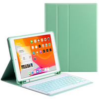 Puzdro + klávesnica iPad 10.2 7/8/9 gen 2019/2020/2021, Keyboard Cover Pen Slot, zelený