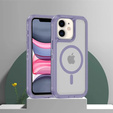 Puzdro s rámom pre iPhone 11, pre MagSafe, transparentné / fialové