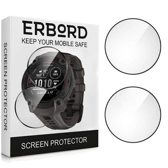 2x hybridné sklo ERBORD pre Garmin Instinct E 45mm