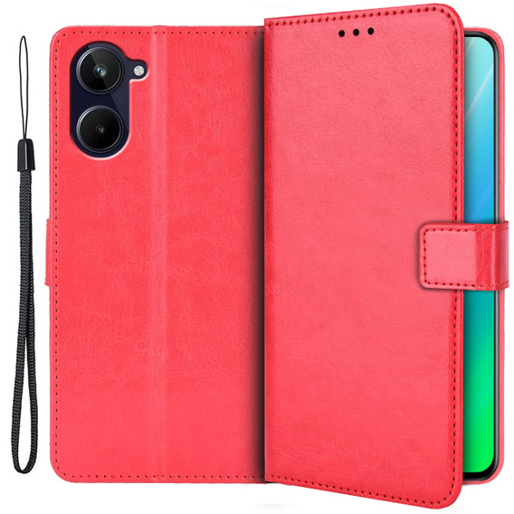 Flipové puzdro pre Realme 10 4G, Split Leather, červené