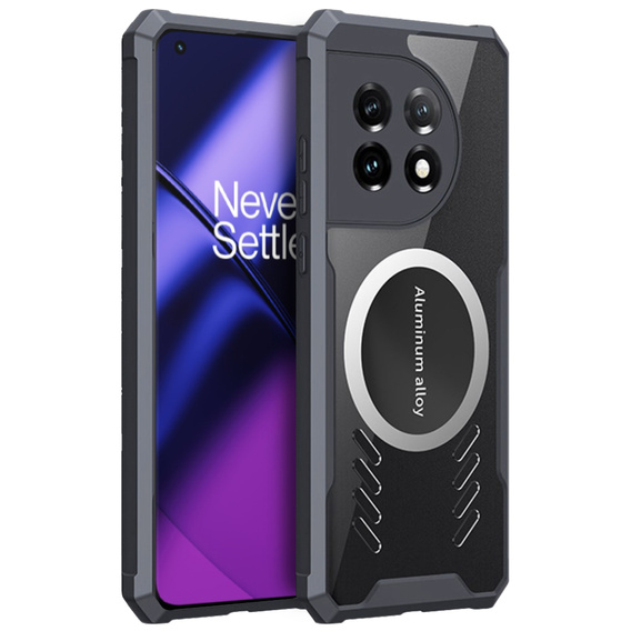 Puzdro pre OnePlus 11 5G, s magnetickým štítkom, transparentné / čierne