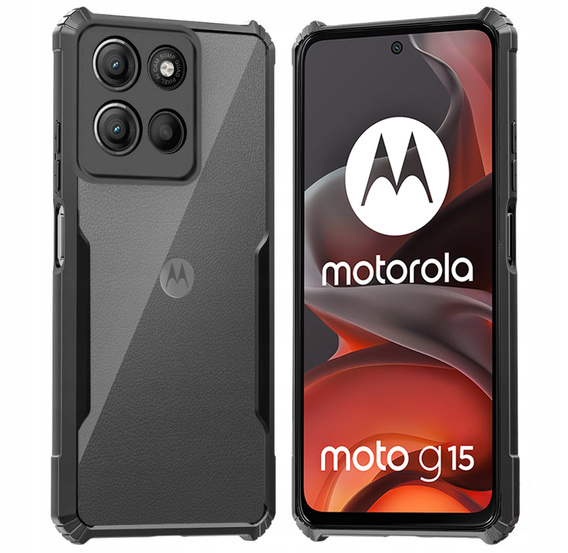 Obal na mobil pre Motorola Moto G15 / Motorola Moto G15 Power, AntiDrop Hybrid, čierne