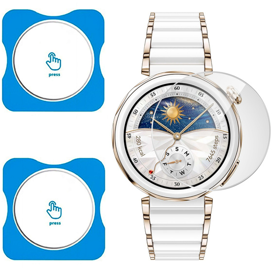 2x ERBORD tvrdené sklo pre Huawei Watch GT 5 Pro 42mm, s montážnym rámom