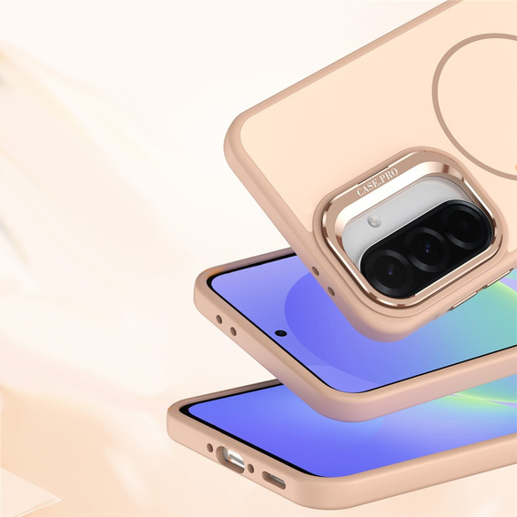 Puzdro Skin-touch s podstavcom MagSafe pre Samsung Galaxy A57 5G, púštna zlatá