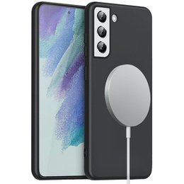Obal na mobil pre Samsung Galaxy S21 FE 5G, Silicone MagSafe, čierne