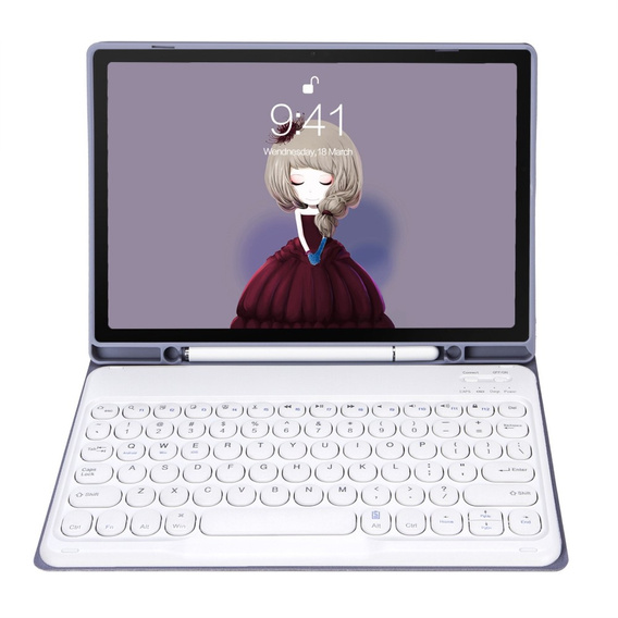 Puzdro + klávesnica Galaxy Tab S8 / S7, Pen Slot, fialové
