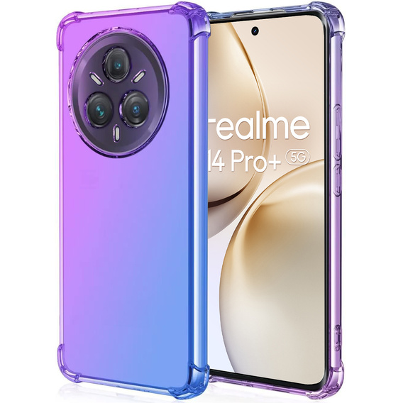 Puzdro pre Realme 14 Pro+ 5G, Gradient Dropproof, Fialová / modrá