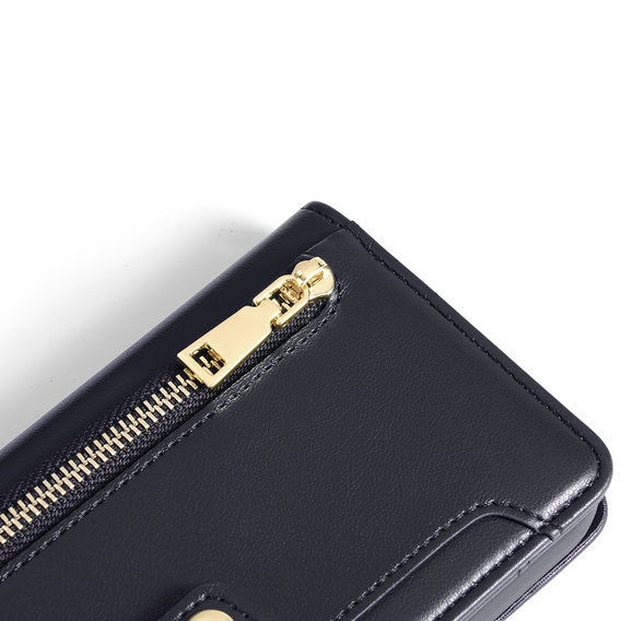 Klapkové puzdro pre Samsung Galaxy A54 5G, Wallet Zipper Pocket, čierne