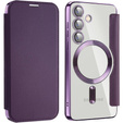 Klapkové puzdro pre Samsung Galaxy S24+ Plus, RFID Wallet MagSafe CamShield, fialové