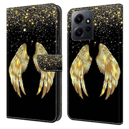 Klapkové puzdro pre Xiaomi Redmi Note 12 4G, Wallet Wings, zlaté