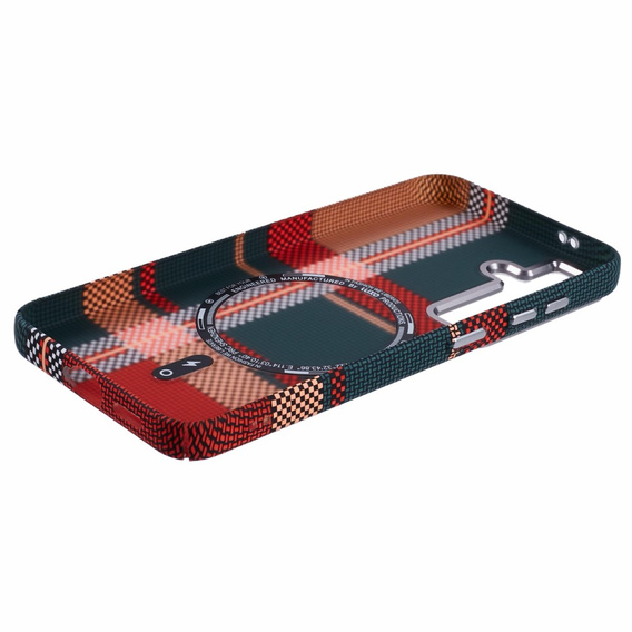 Puzdro pre Samsung Galaxy S25+ Plus, Carbon Fiber MagSafe, červená / zelená