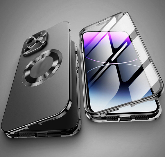 Puzdro pre iPhone 13 Pro Max, Dual Glass, pre Magsafe, čierne