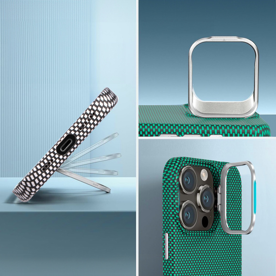 Puzdro pre iPhone 16 Pro Max, Frame Kickstand, pre MagSafe, Sand Green