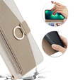 Flipové puzdro pre Samsung Galaxy S23 Ultra, Wallet Zipper Pocket, so zrkadlom, biele