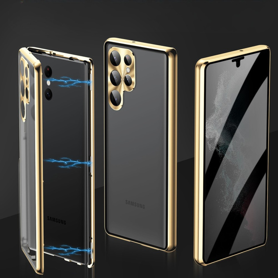 Puzdro pre Samsung Galaxy S24 Ultra, Privacy Dual Glass, zlaté
