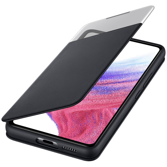Originálne puzdro Samsung pre Galaxy A53 5G, S View Wallet Cover, čierne