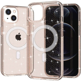 Puzdro pre iPhone 14 Plus, Glittery, pre MagSafe, zlaté