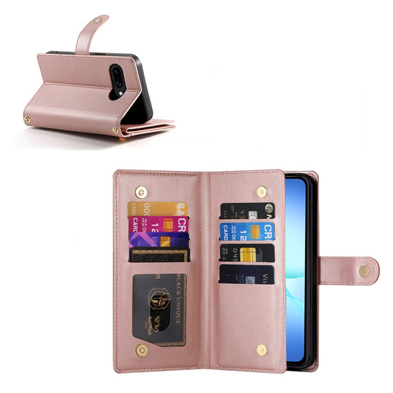 Flipové puzdro Wallet Zipper Pocket pre Samsung Galaxy A17 5G, Wallet Zipper Pocket, peňaženka, ružové