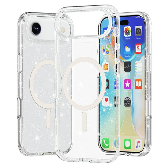 Puzdro pre iPhone Air, pre MagSafe, trblietavé, priehľadné