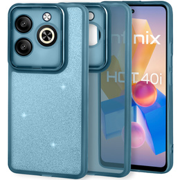 Obal na mobil pre Infinix Hot 40i, Glittery Powder, modré