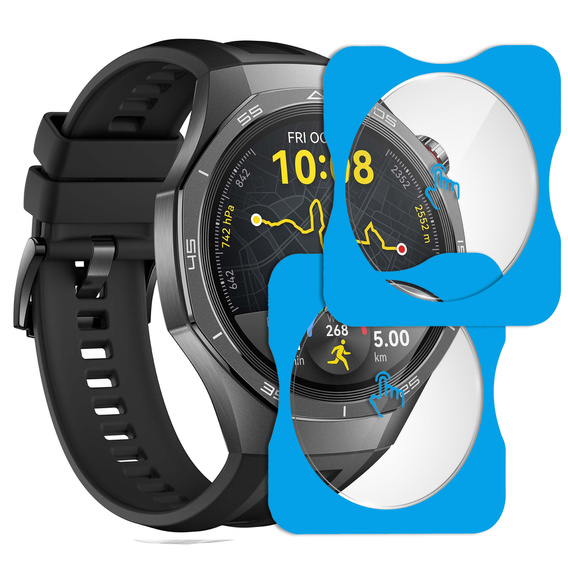 2x ERBORD tvrdené sklo pre Huawei Watch GT 5 Pro 46mm, s montážnym rámom