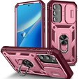 Obal na mobil pre Samsung Galaxy A54 5G, CamShield Slide, ružové / bordó