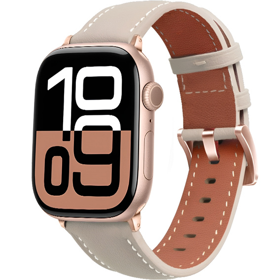 Kožený remienok pre Apple Watch 1/2/3/4/5/6/7/8/SE/Ultra 42/44/45/49 mm, čierny