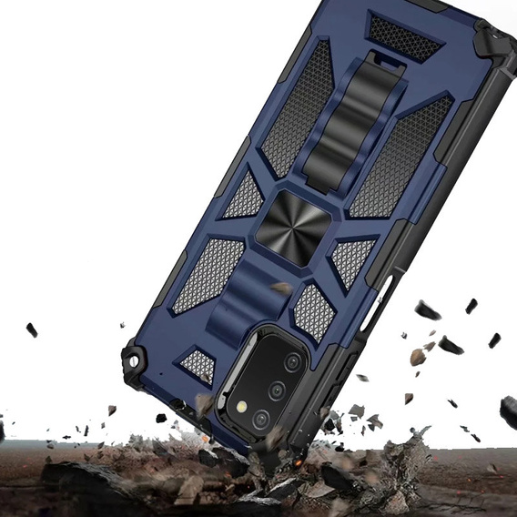Obal na mobil pre Samsung Galaxy A03s, Armor Kickstand, modré