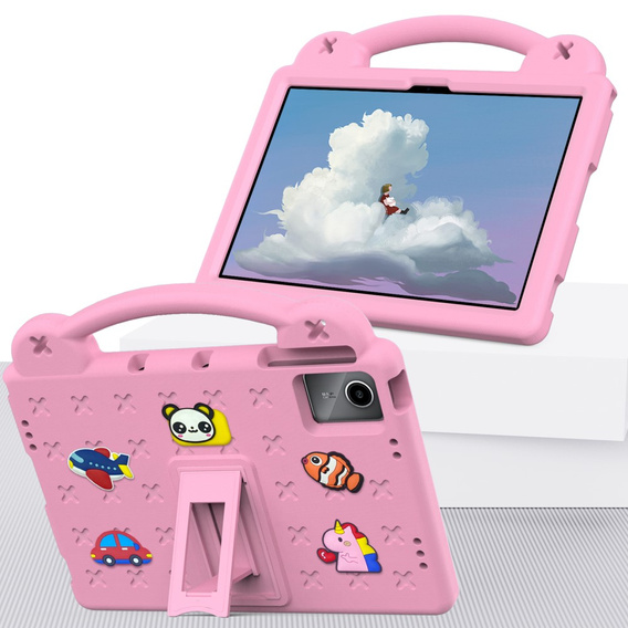 Detské puzdro pre Lenovo Tab M11, Cute Patterns, so stojanom, ružové