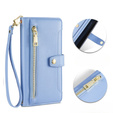 Klapkové puzdro pre Realme 14 Pro+ 5G, Wallet Zipper Pocket, modré