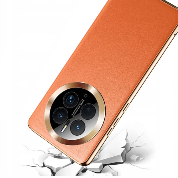 Kožené puzdro pre Huawei Mate 50 Pro, leather hybrid, oranžové