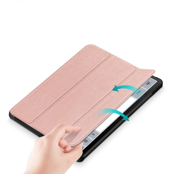 Puzdro pre Samsung Galaxy Tab S9 FE+ Plus, Smartcase s priestorom pre stylus, ružové rose gold
