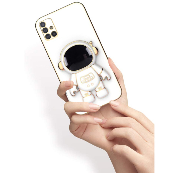 Obal na mobil pre Samsung Galaxy A71, Astronaut, biele