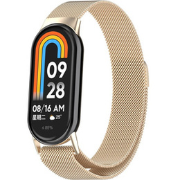 Milánsky náramok s puzdrom pre Xiaomi Smart Band 10 / 9 / 8, šampanské