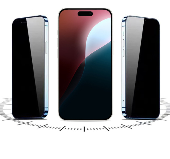 ERBORD Anti-Spy ochranné tvrdené sklo pre iPhone 17 Pro / 17 / 16 Pro, ERBORD Anti-Spy Tempered