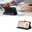 Puzdro s chlopňou pre iPhone 16 Pro Max, Rhombus Crossbody Leather, čierne