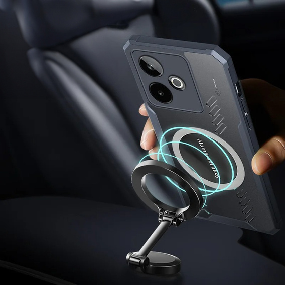 Puzdro pre Realme GT 7 / 7T, s magnetickým štítkom, transparentné / čierne